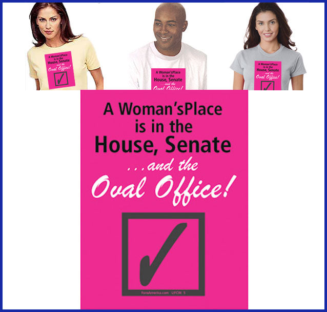 Buy ash A Woman's Place is in the Oval Office Tee