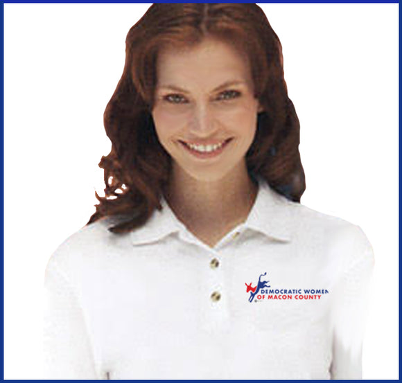 Democratic Women of Macon County Embroided Logo Pique Polo Shirt