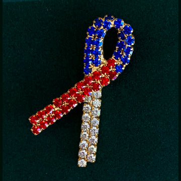 Jeweled Ribbon Pin