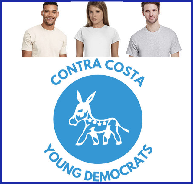 Buy ash Contra Costa Young Democrats Tee (Lt Blue Logo)